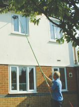 Cleaning high windows